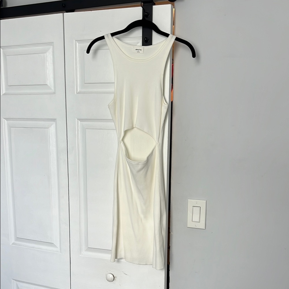 Aritzia Wilfred Free Mini White Sleeveless Cutout Dress